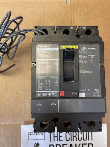 Square D HGP36150SA 150A Circuit Breaker 600 VAC 3 Pole 150 Amp Shunt Trip