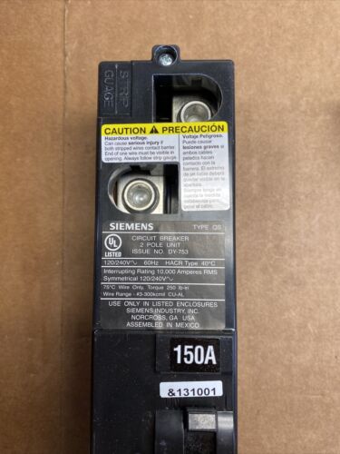 QS2150 Molded Case 150A 240V Circuit Breaker 2Pole Power Mod QS Circuit Breaker