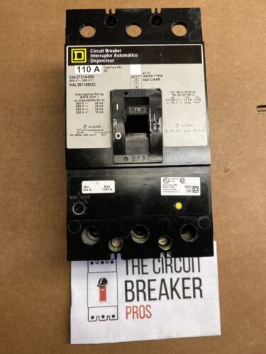 Square D Circuit Breaker 110A, 3P, 600V Cat# KAL36110 .. WC-96