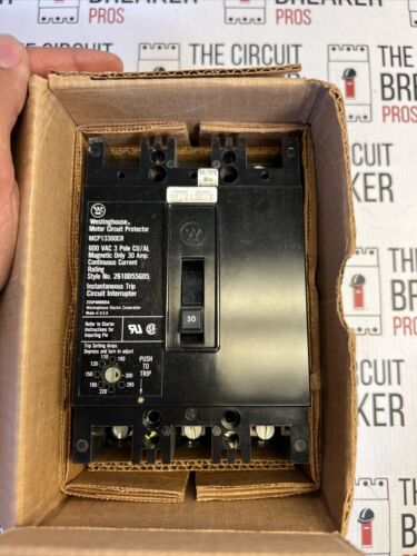 WESTINGHOUSE MOTOR CIRCUIT BREAKER MCP13300CR 30AMP 600VOLT 3POLE NIB