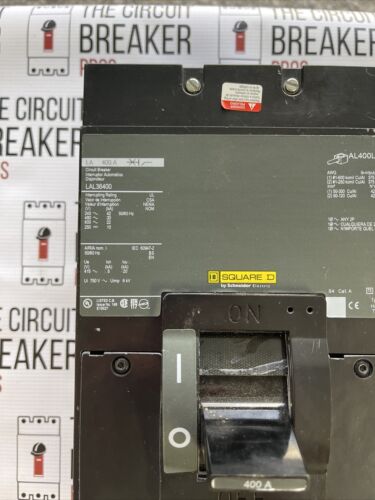 NEW Surplus SQUARE D LAL36400 400 amp 600 volt 3 Pole Feed Thru Circuit Breaker