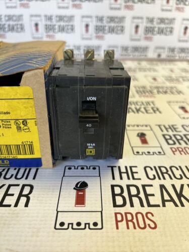 SQUARE D QOB340 BOLT-IN 3-P 40A 240V CIRCUIT BREAKER 'SAMEDAY SHIP'
