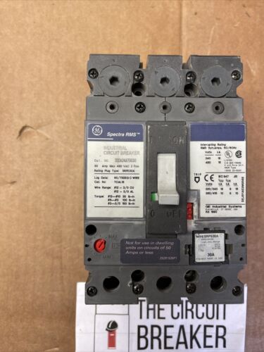 SEDA24AT0030 General Electric 3 Pole 30A Bolt Spectra SEDA Circuit Breaker