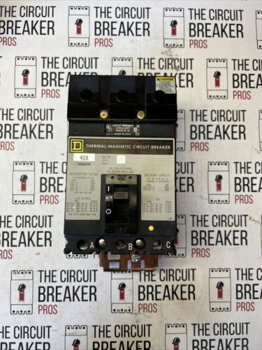 FAB36040 SQUARE D 3P, 40A,600V,  RECONDITIONED CIRCUIT BREAKER 2YEAR WARRANTY
