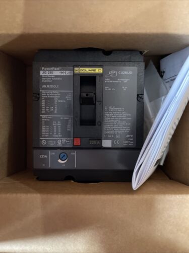 NEW JGL36225CLC 225 amp JGL 3 POLE SQUARE D 600V 1YR WRNTY