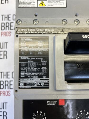 HLXD63B600 SIEMENS 3POLE 600AMP  CIRCUIT BREAKER "2 YEAR WARRANTY" W/S01JLD6 St