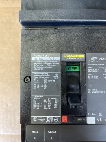 HLA36100 SQUARE D 100 Amp 600 Volt Circuit Breaker "2 YEAR WARRANTY"
