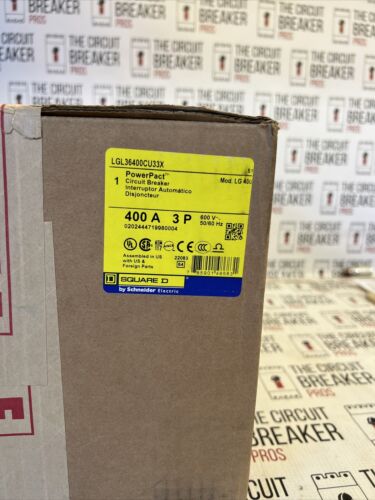 NEW Square D LGL36400CU33X 3p 600v 400a 35k LSI Circuit Breaker NEW IN BOX WRNTY