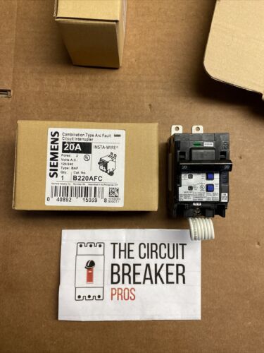 SIEMENS B220AFC 2 pole bolt on combination arc fault breaker 20A 2P 120/240V