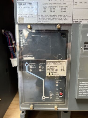 Cutler-Hammer SPB 65 Circuit Breaker SPBSR321R B 2000C Frame 2000A Plug Used