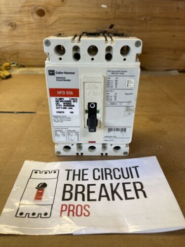 HFD3025 65K Circuit Breaker 3 Pole 25 Amp 600V Reconditioned 1yr Warranty
