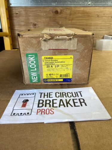 SQUARE D FA34020 3 Pole 20 AMP Type FA 20A I Line Circuit Breaker