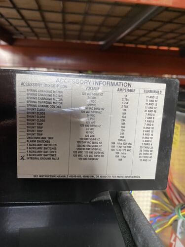 SEF364000LSGZ - 3 POLE 4000 AMPS 600 VAC LSIG Series 3B ***ONE YEAR WARRANTY***