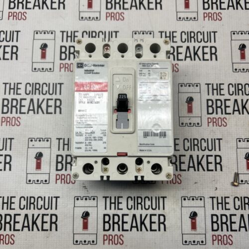CUTLER HAMMER EATON ED ED3225L 3 POLE 225 AMP 240V CIRCUIT BREAKER