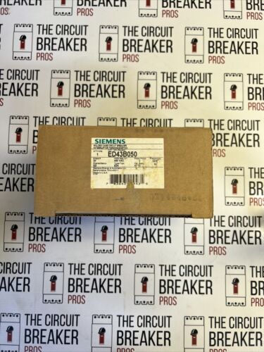 New Siemens ED43B050 50 Amp 480 Vac 3 Pole Circuit Breaker - Warranty