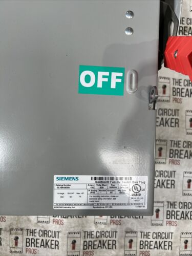 Siemens SLVBH3630G Fusible Switch Plug In Bus Plug 100A 600 VAC 3Ph 3W SLVBH New