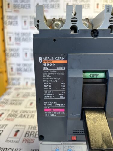 Recon NSJ600H Merlin Gerin WRNTY 600a Long Time Short Time Trip