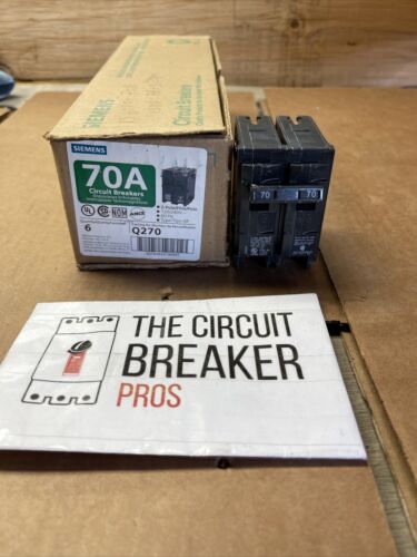 1-Siemens Q270 2P 70A 120/240V Plug-In Circuit Breaker 10kA@240V New 1yr Wrnty
