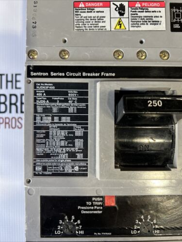 NEW HJD63F400 w/250Amp trip 600V SHIPS SAME DAY UPS New Surplus WRNTY