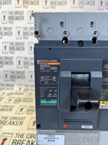 MERLIN GERIN COMPACT 600 AMP CIRCUIT BREAKER 600 VAC / 500 VDC 3 POLE  NSJ600 A