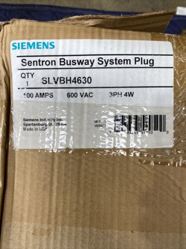 SLVBH4630 SIEMENS SENTRON BUSWAY SYSTEM PLUG 100AMPS 600VAC NEW
