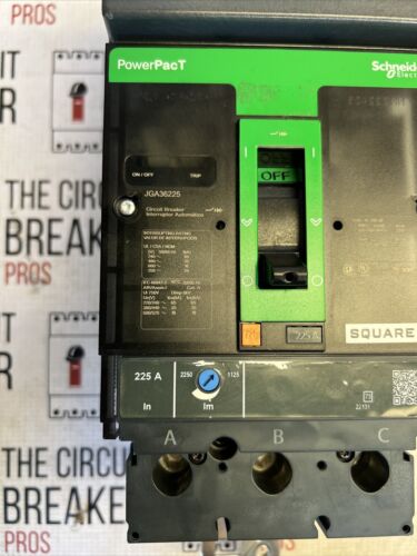 New Pullout SQUARE D JGA36225 225 Amp 35k@480v 3pole 1yr Warranty