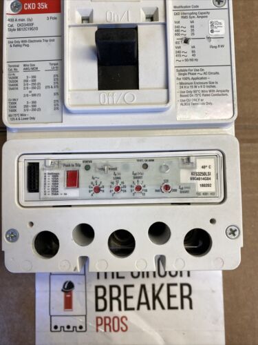 CKD3400F Eaton Circuit Breaker Frame 3 Pole 400a 600 Vac NEW PULLOUT 250a Trip