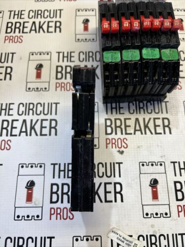 5- Type R-38 ZINSCO 2POLE 20AMP 240V RECONDITIONED CIRCUIT BREAKER
