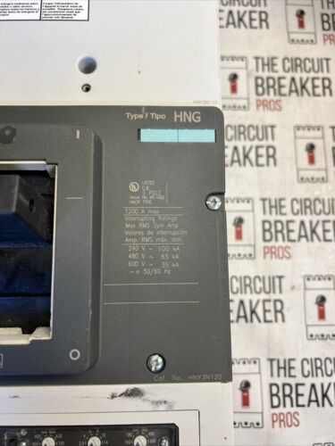 Siemens HNY3N120 Circuit Breaker, 1200 Amp, 65 kAIR, New Surplus No Lugs W/ Aux