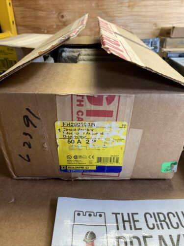 NIB. Square D  Circuit Breaker 50A, 3P Cat# FH26050AB  1YR WRNTY FREE SHIPPING