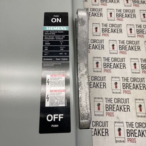 200 AMP NEW SIEMENS SAFETY SWITCH 240 VOLT AC NEMA 1 JN324 Single Phase, No Box