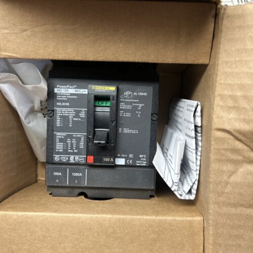 HDL36100 Square D, 100 AMP 600 VOLT 3 POLE HD 150 Circuit Breaker- NEW
