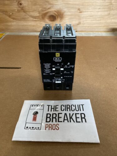 EJB34025 SQUARE D 3POLE 25AMP 480V CIRCUIT BREAKER NEW NO BOX