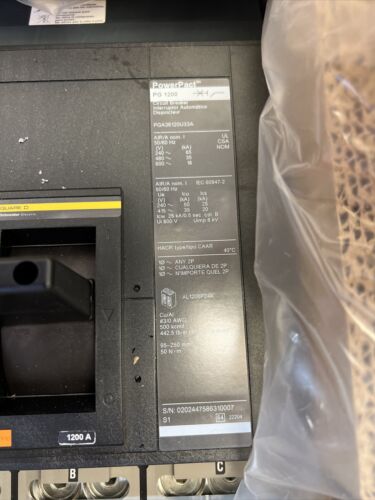 SCHNEIDER ELECTRIC PGA36120U33A 1200a 3P 5.0 TRIP BRAND NEW WRNTY