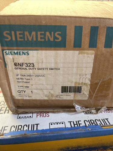 GNF323 SAFETY DISCONNECT SWITCH 100 AMP 240 VAC 3P NEMA 3R Siemens