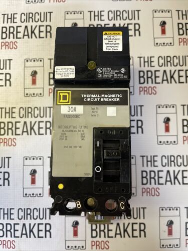 SQUARE D FA22030BC 2 POLE 30 AMP 240V ILINE TYPE FA CIRCUIT BREAKER
