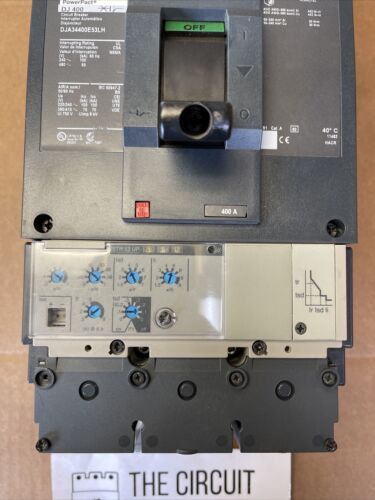 New Square D DJA34400E53LH PowerPact DJ400 400 Amp Breaker STR53UP Trip