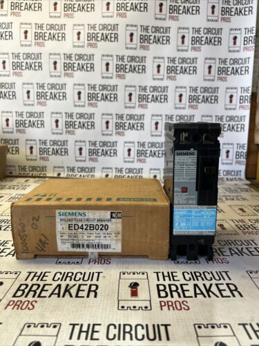 NEW IN BOX  Siemens ED42B020  Circuit Breaker - 2P 20A 480V WRNTY