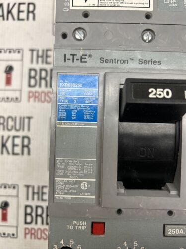 FXD63B250 250 Amp Siemens 600 Volt 3 Pole Type FXD6