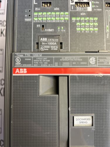 ABB SACE PR231/P Tmax T7H 1200A 3P Circuit Breaker  T7H1200M 1000a Plug New Pull
