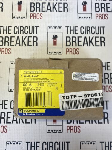 Square D QO260GFI Circuit Breaker 2 Pole 60 Amp 120/240V GFCI