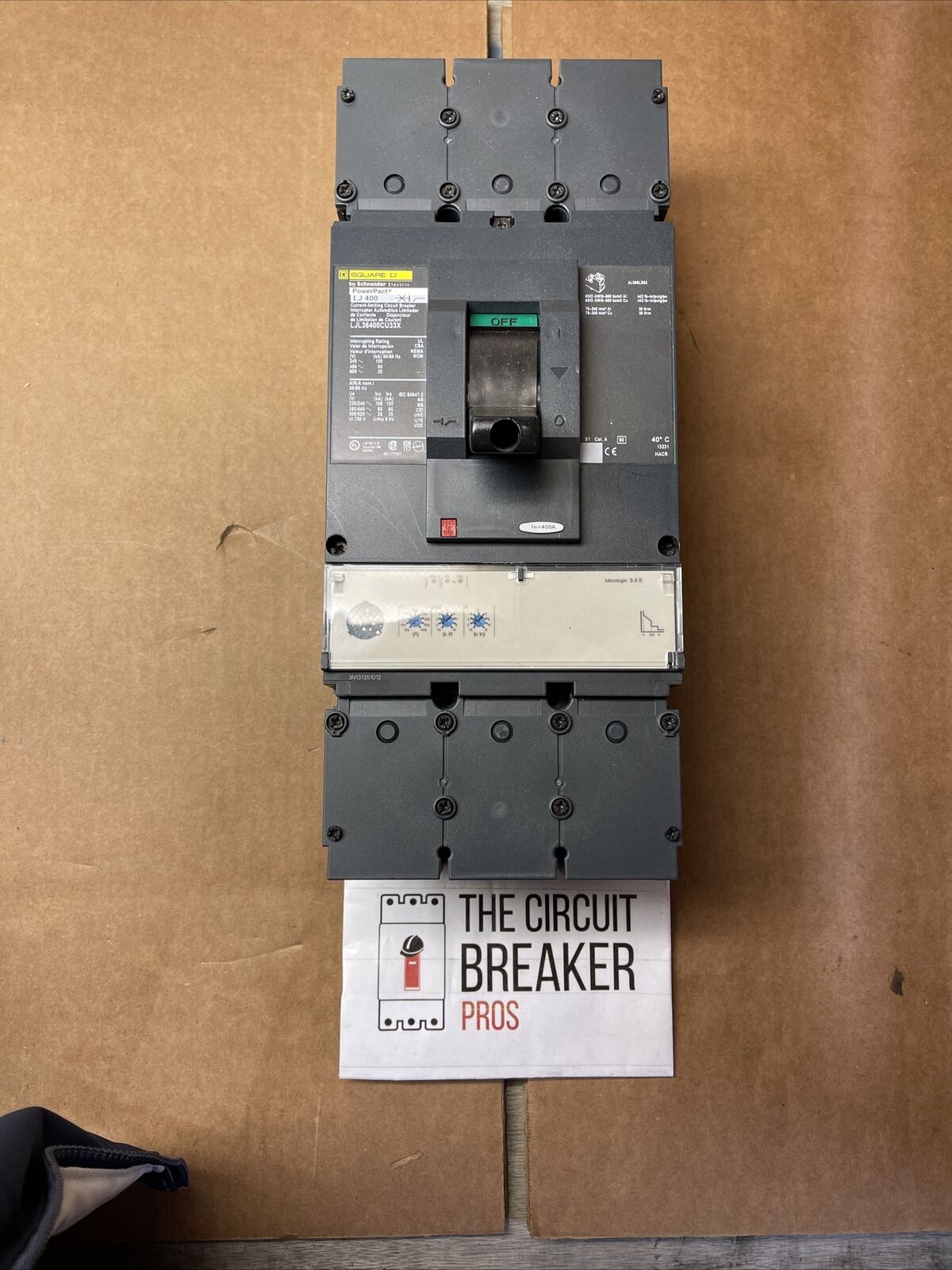 Square D | LJL36400CU33X | 400 Amp | 480 Volt | 3 Pole | Circuit Breaker