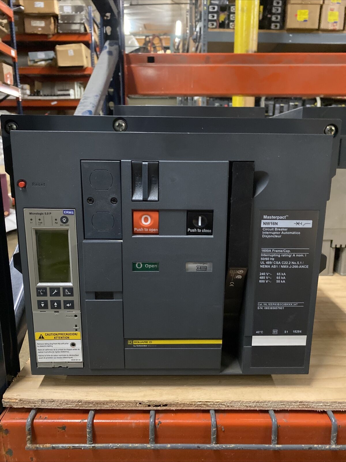 Square D | NW16N | 1600 Amp | 600 Volt | 3 Pole | Circuit Breaker