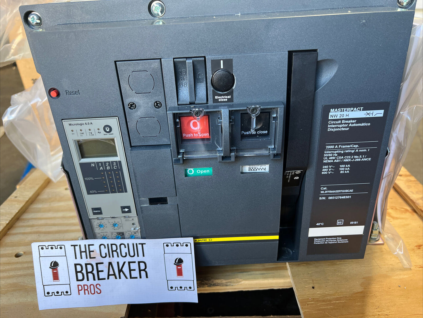 Square D | WL3FFR44A3DFFGXBCAE | 2000 Amp | 600 Volt | 3 Pole | Circuit Breaker