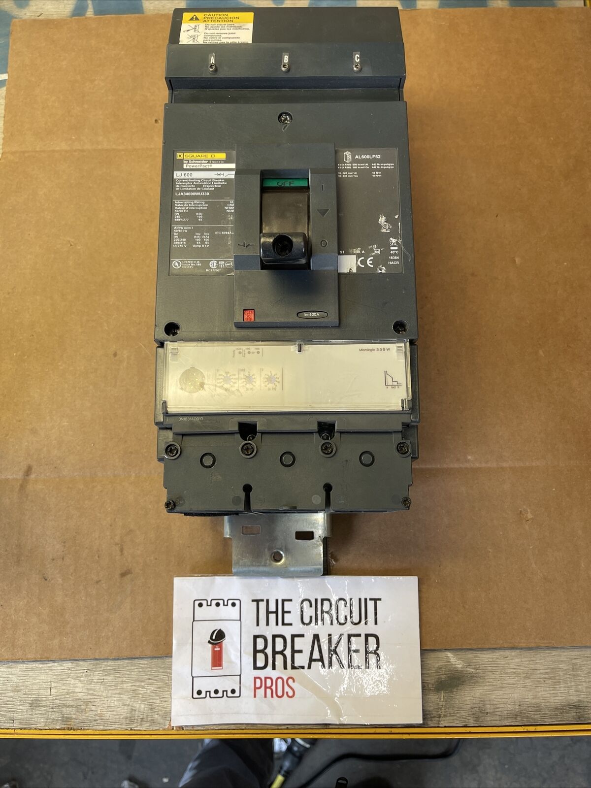 Square D | LJA34600WU33X | 600 Amp | 480 Volt | 3 Pole | Circuit Breaker
