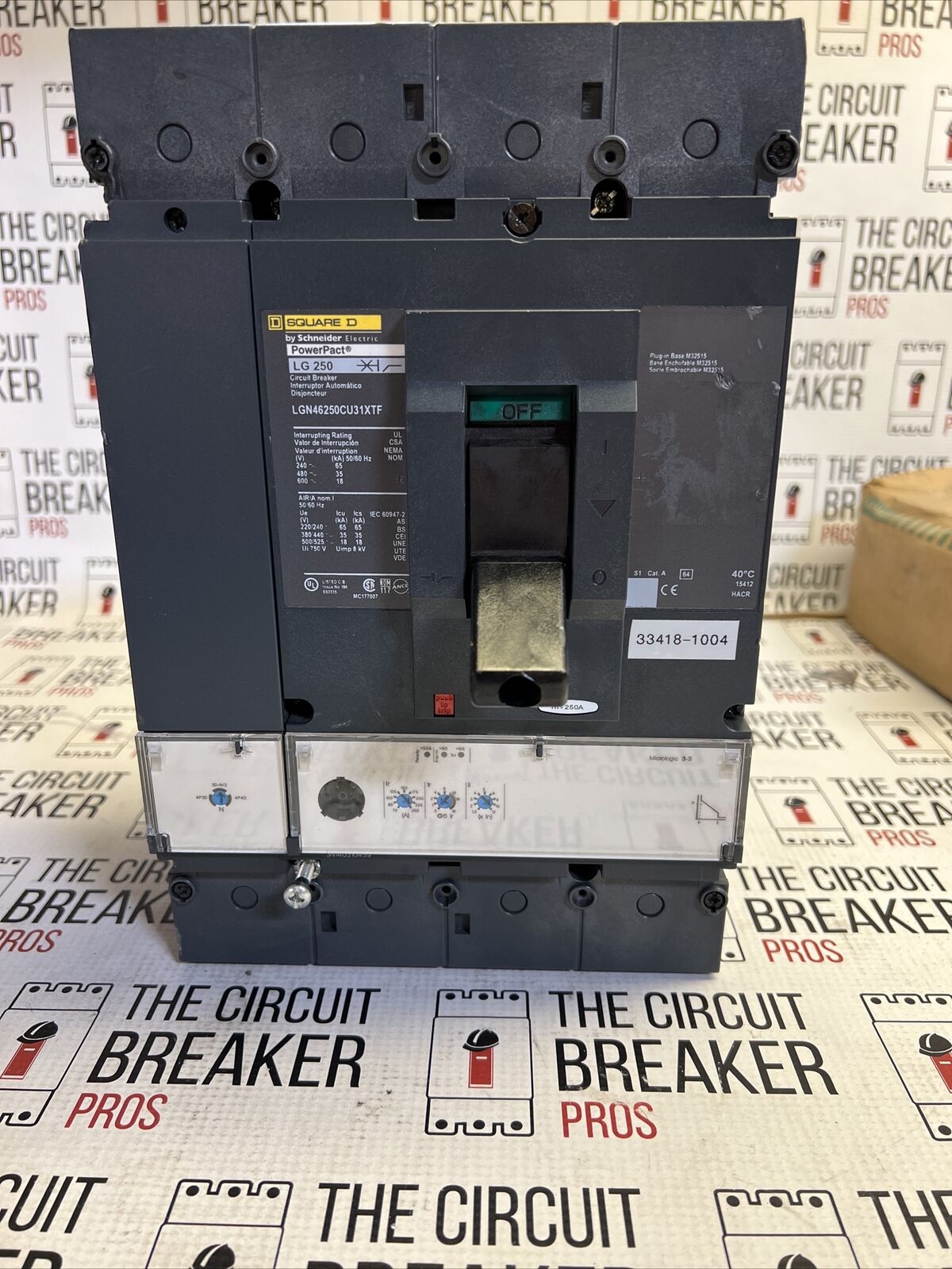 Square D | LGN46250CU31XTF | 250 Amp | 600 Volt | 4 Pole | Circuit Breaker