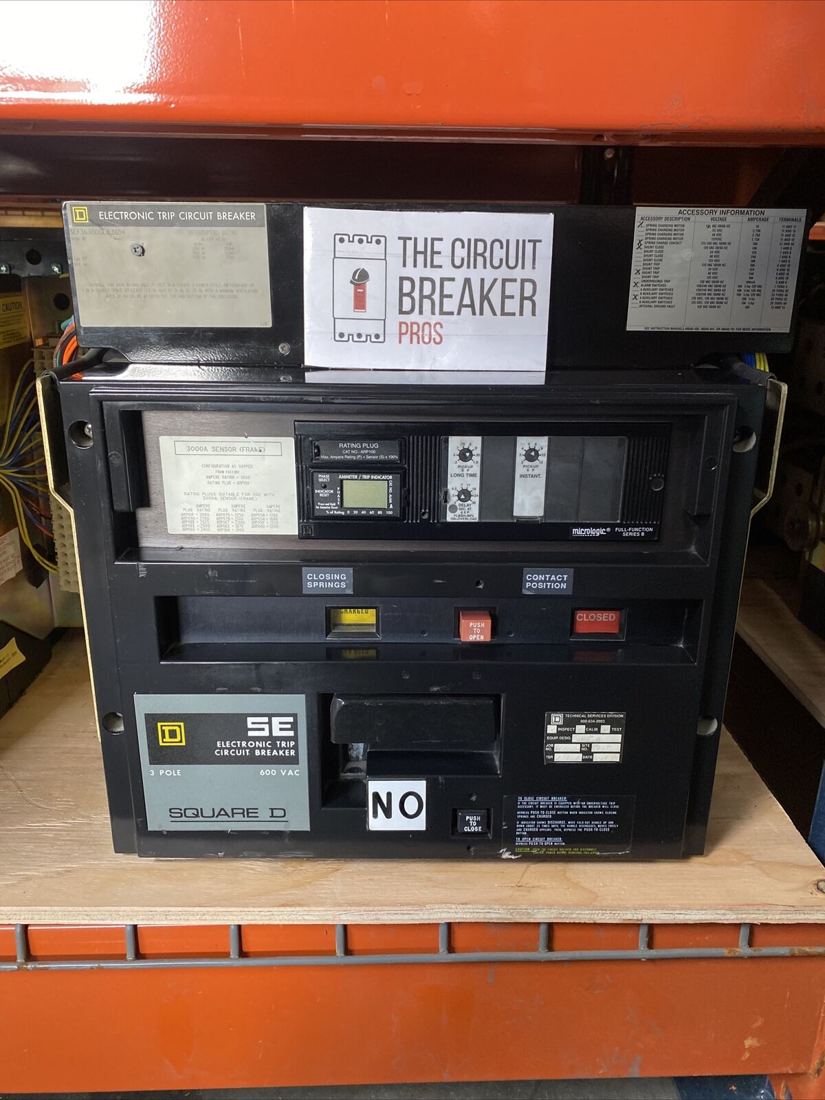 Square D SEF363000LIES6D4 Circuit Breaker 3000 AMP, Series 3B, LI Trip 1YR WRNTY