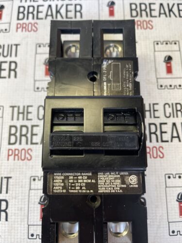 New Surplus CHALLENGER  QFL2225  2 Pole 225Amp Main Circuit Breaker 1yr Warranty