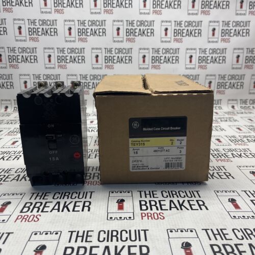 New TEY315 General Electric Circuit Breakers 14kA@480V GE TEY Q Line 15 Amp