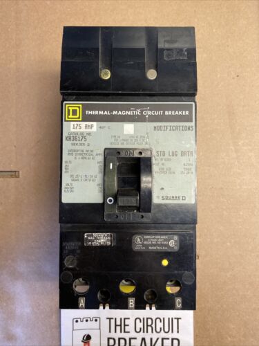 Square D KH36175 3 Pole 175 Amp 600 Vac I-Line Circuit Breaker